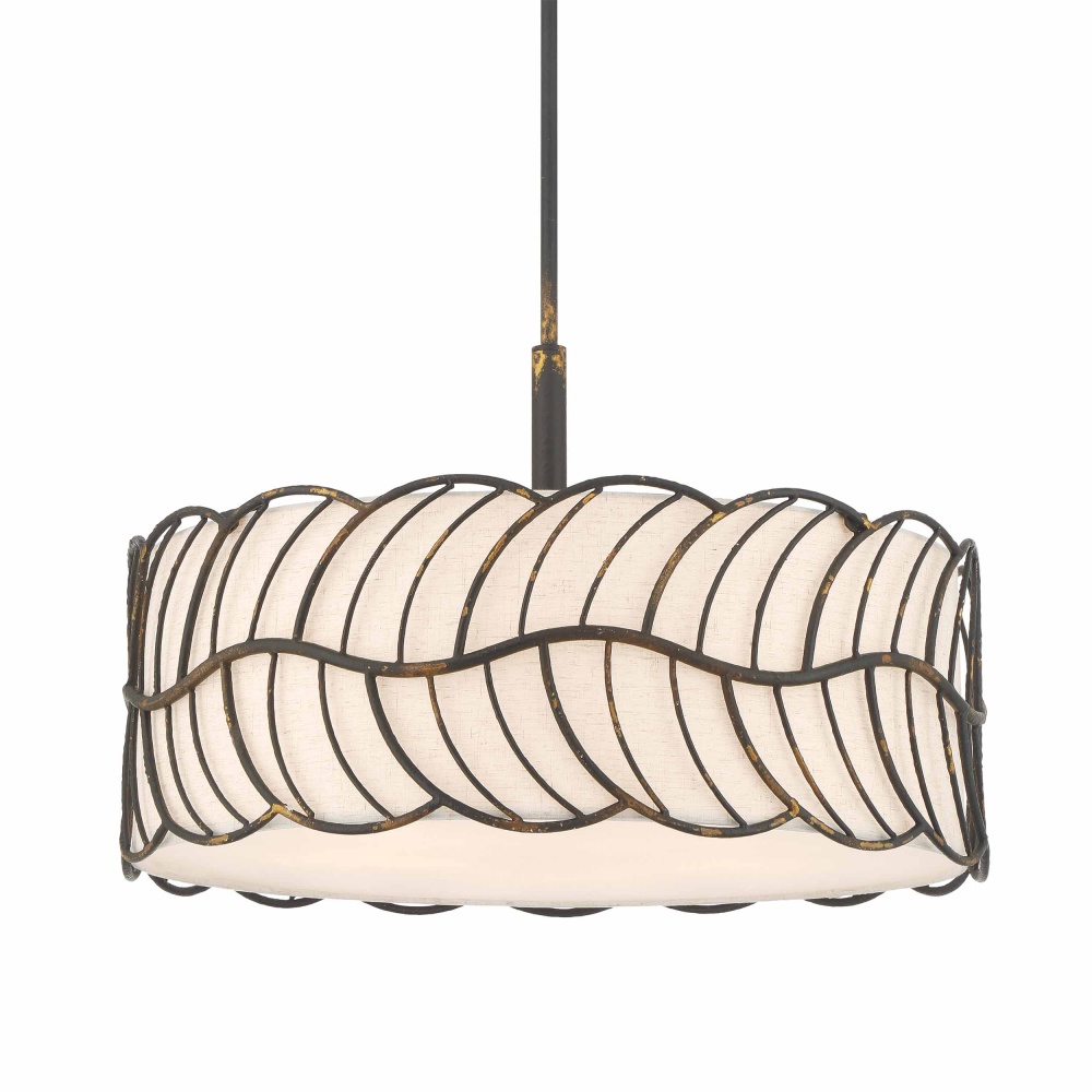 Wry Lighting Simbolo 5-light Pendant in Antique Black Iron